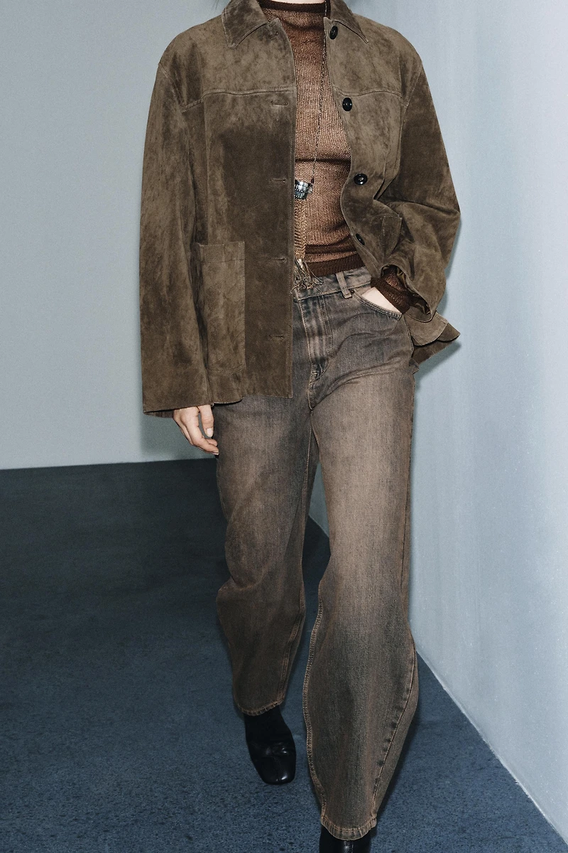 ZW COLLECTION MID-RISE BARREL LEG JEANS