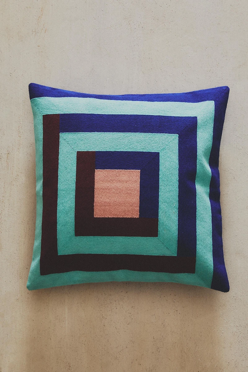 SQUARE COTTON THROW PILLOW COVER X COLLAGERIE