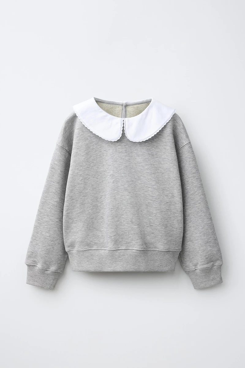 COMBINATION PETER PAN COLLAR SWEATSHIRT