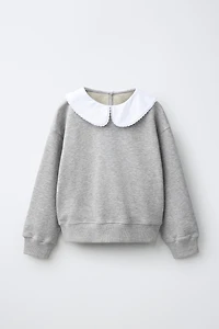 COMBINATION PETER PAN COLLAR SWEATSHIRT