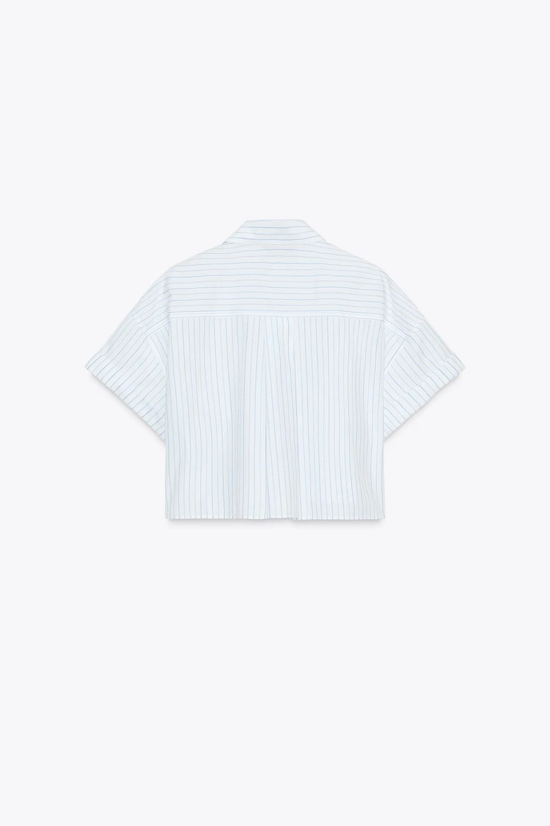 POPLIN CROP SHIRT