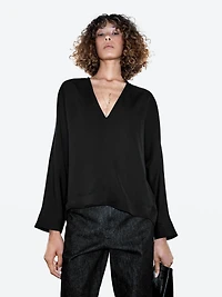 Flowing blouse with V-neckline