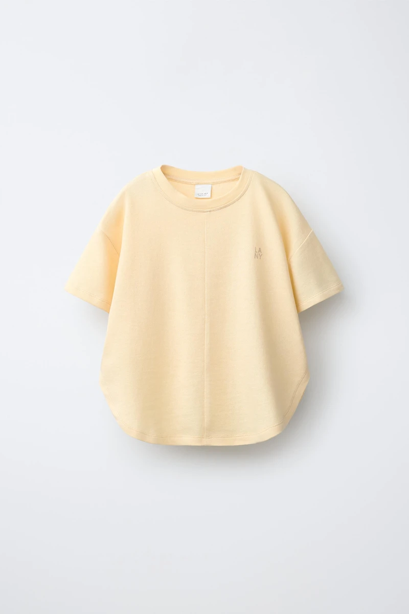 PLAIN WIDE LEG T-SHIRT AND PANTS SET