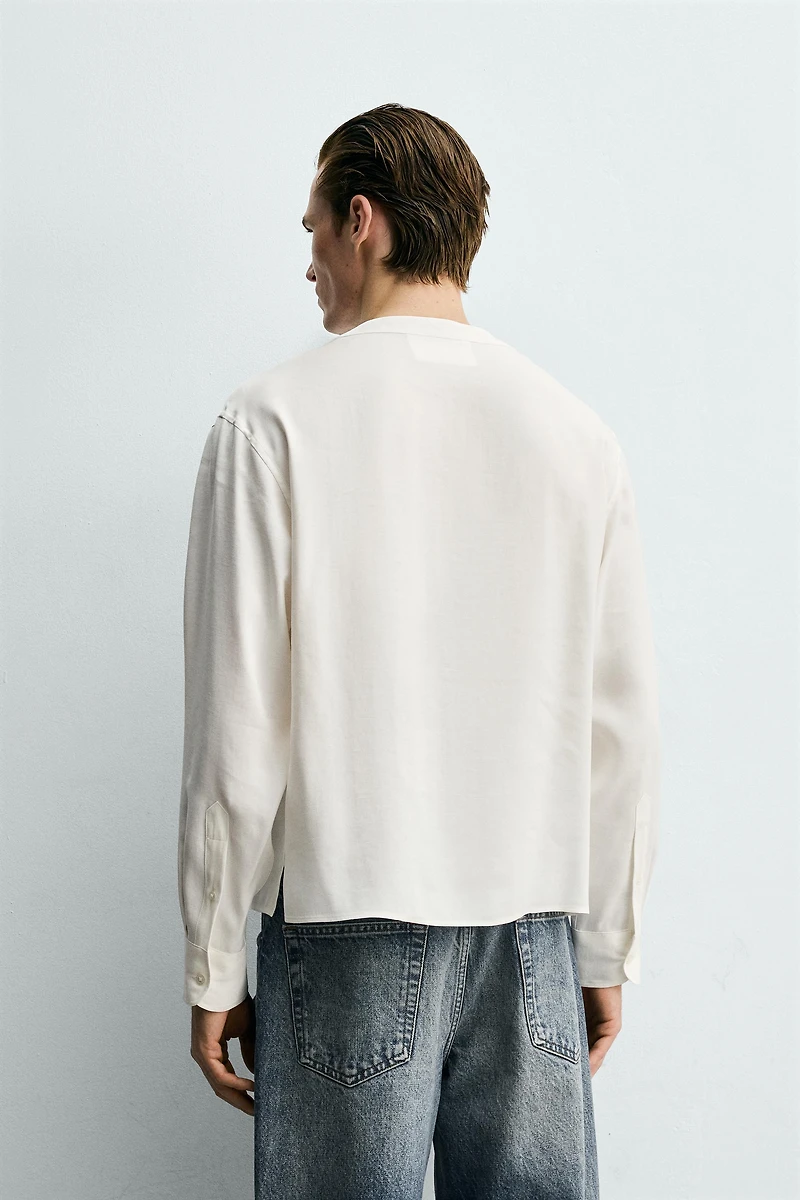 FLOWY V-NECK SHIRT