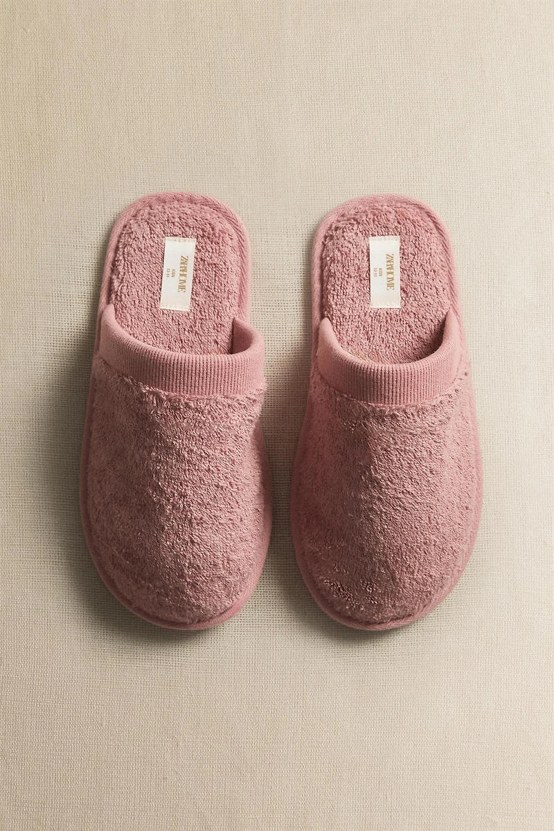 CHILDREN'S BATHROOM TERRY CLOTH MULE SLIPPERS