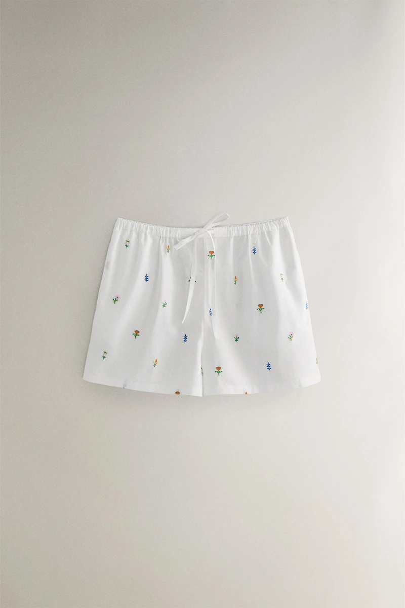 SHORT COTON MINI-FLEUR