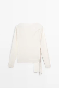 Silk blend knit sweater with scarf - STUDIO