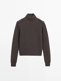 Knit sweater with shoulder detail