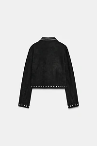 FAUX SUEDE STUDDED JACKET