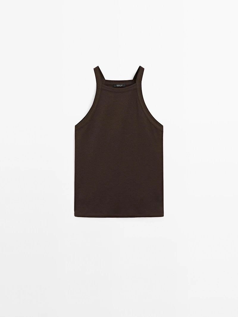 Cotton blend halter top