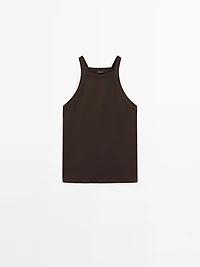 Cotton blend halter top