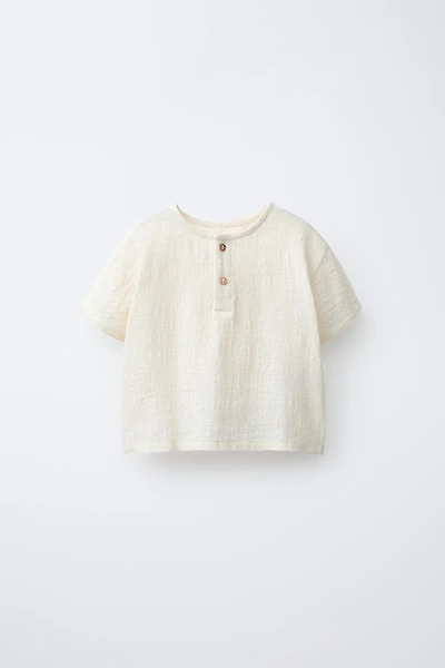BUTTONED COMBINATION T-SHIRT