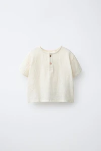 BUTTONED COMBINATION T-SHIRT