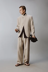 PANTALON DE COSTUME DÉCONTRACTÉ À PLIS