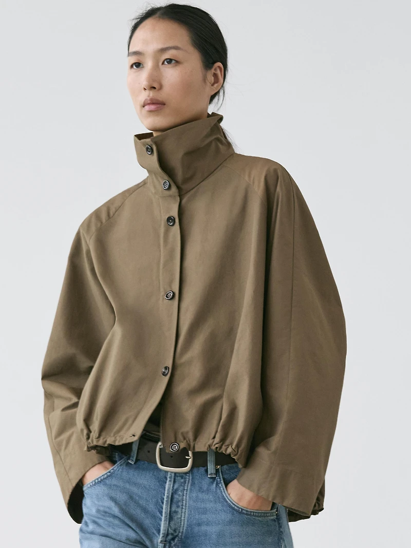 High neck bomber jacket