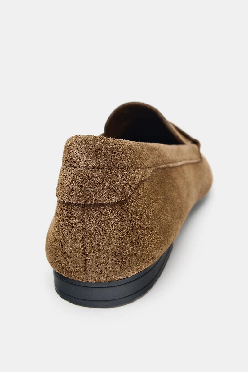 STITCHED SPLIT SUEDE LOAFERS