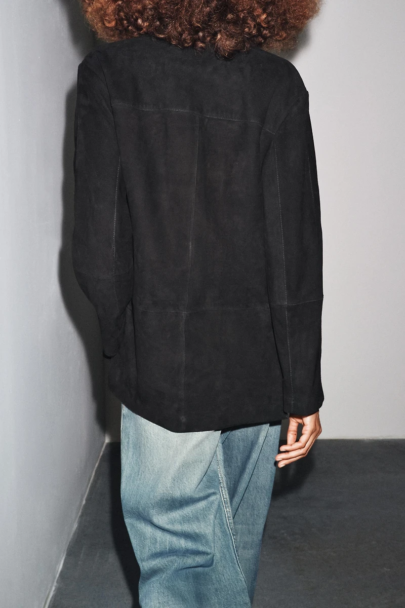 LIMITED EDITION ZW COLLECTION 100% SUEDE OVERSIZE BLAZER