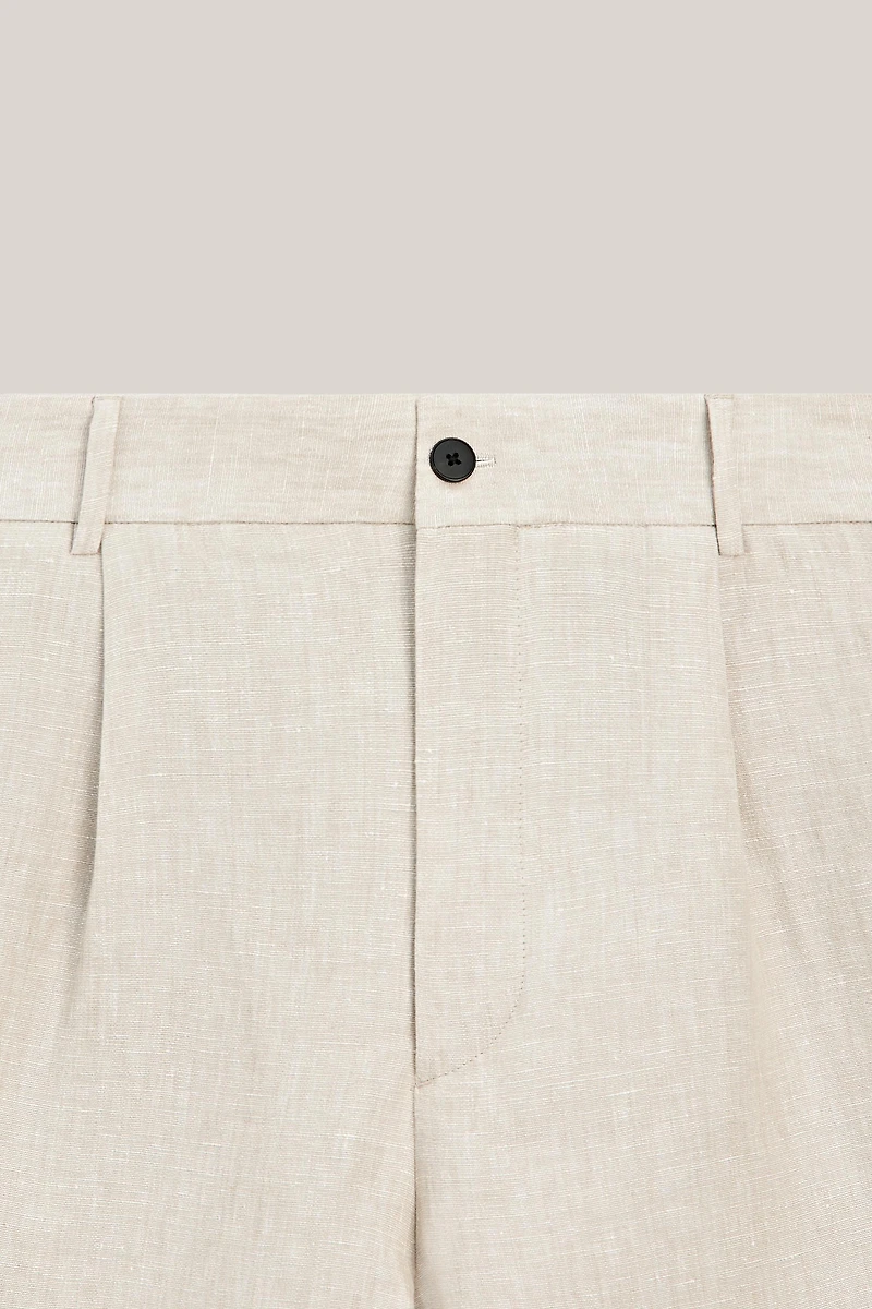 Linen Bermuda shorts with darts - LIMITED EDITION