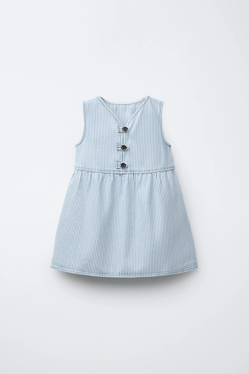 STRIPED TWILL DRESS