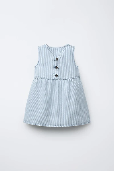 STRIPED TWILL DRESS