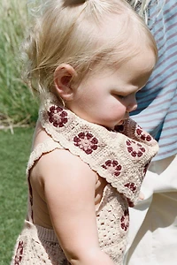 CROCHET FLOWER KNIT BANDANA