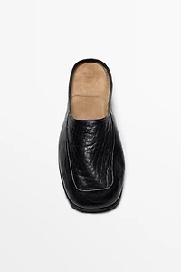 Soft leather mules