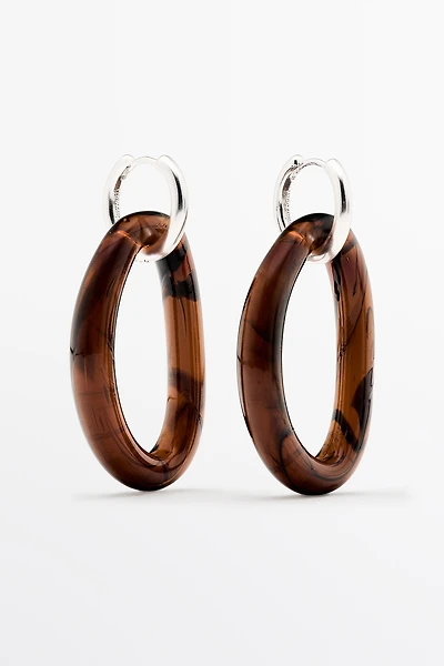 Glass hoop earrings