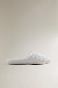BATHROOM TERRYCLOTH SLIPPERS WITH PIPING
