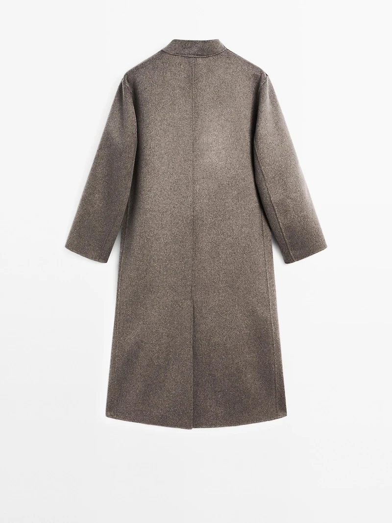 Manteau à col montant en laine mélangée