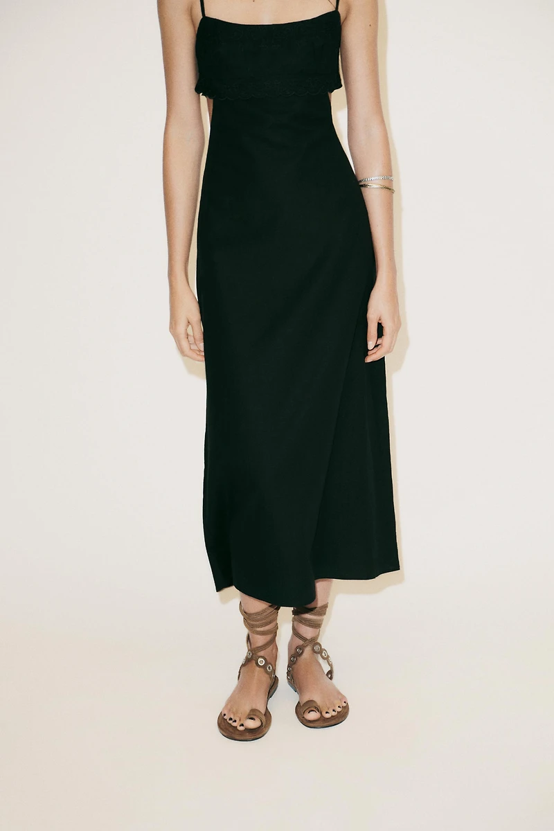 CUT OUT EMBROIDERED DRESS