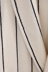 TERRYCLOTH BATHROBE FINE STRIPE DESIGN
