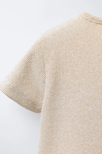 SPARKLY RIBBED T-SHIRT