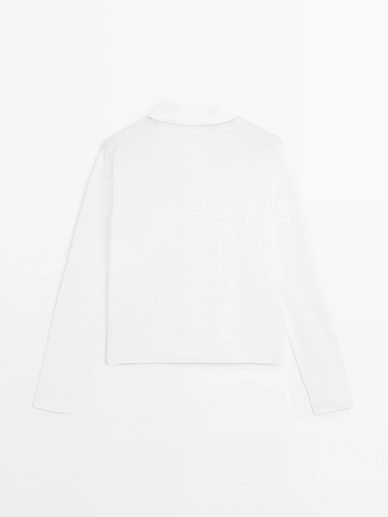 Pull en maille semi-transparente et lin mélangé