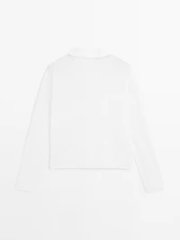 Pull en maille semi-transparente et lin mélangé