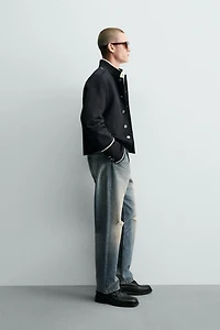 CONTRAST CROPPED FIT JACKET