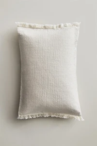 STRIPED FRINGE THROW PILLOW COVER
