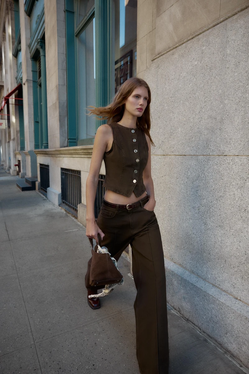 Z1975 HIGH-WAISTED WIDE LEG BELTED JEANS