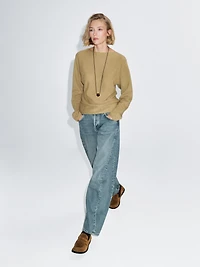 Boat neck knit sweater