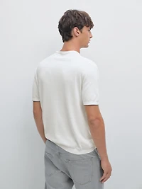 T-shirt en maille manches courtes détail de couleur