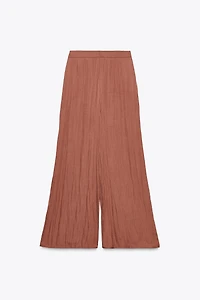 FLOWY WIDE LEG PANTS WITH RUFFLES