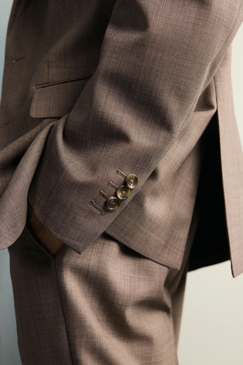 WOOL TEXTURED SUIT BLAZER