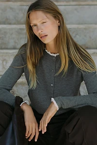 COMBINATION LACE CARDIGAN