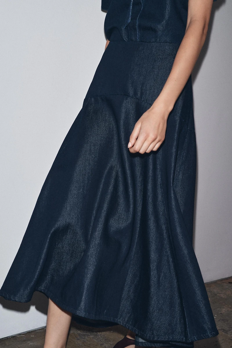 ZW COLLECTION DENIM MIDI SKIRT