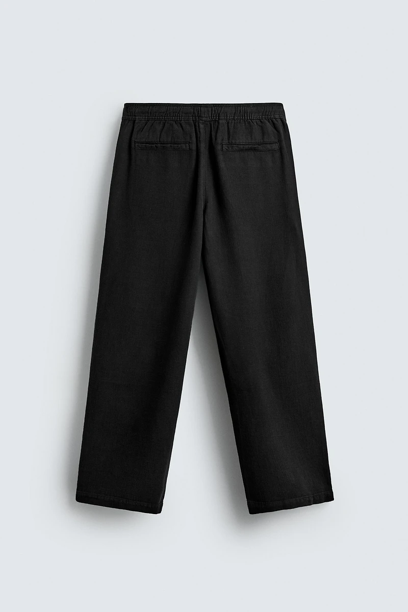 RELAXED FIT TEXTURED PANTS