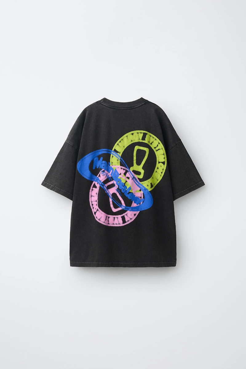 T-SHIRT IMPRIMÉ EFFET DÉLAVÉ