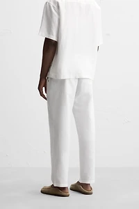 RELAXED FIT COTTON LINEN PANTS