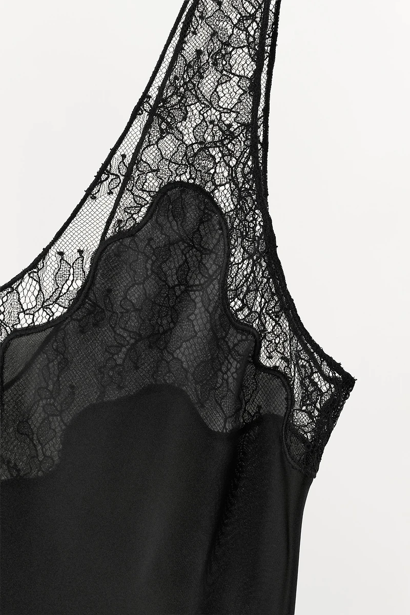 SATIN LACE CAMISOLE TOP