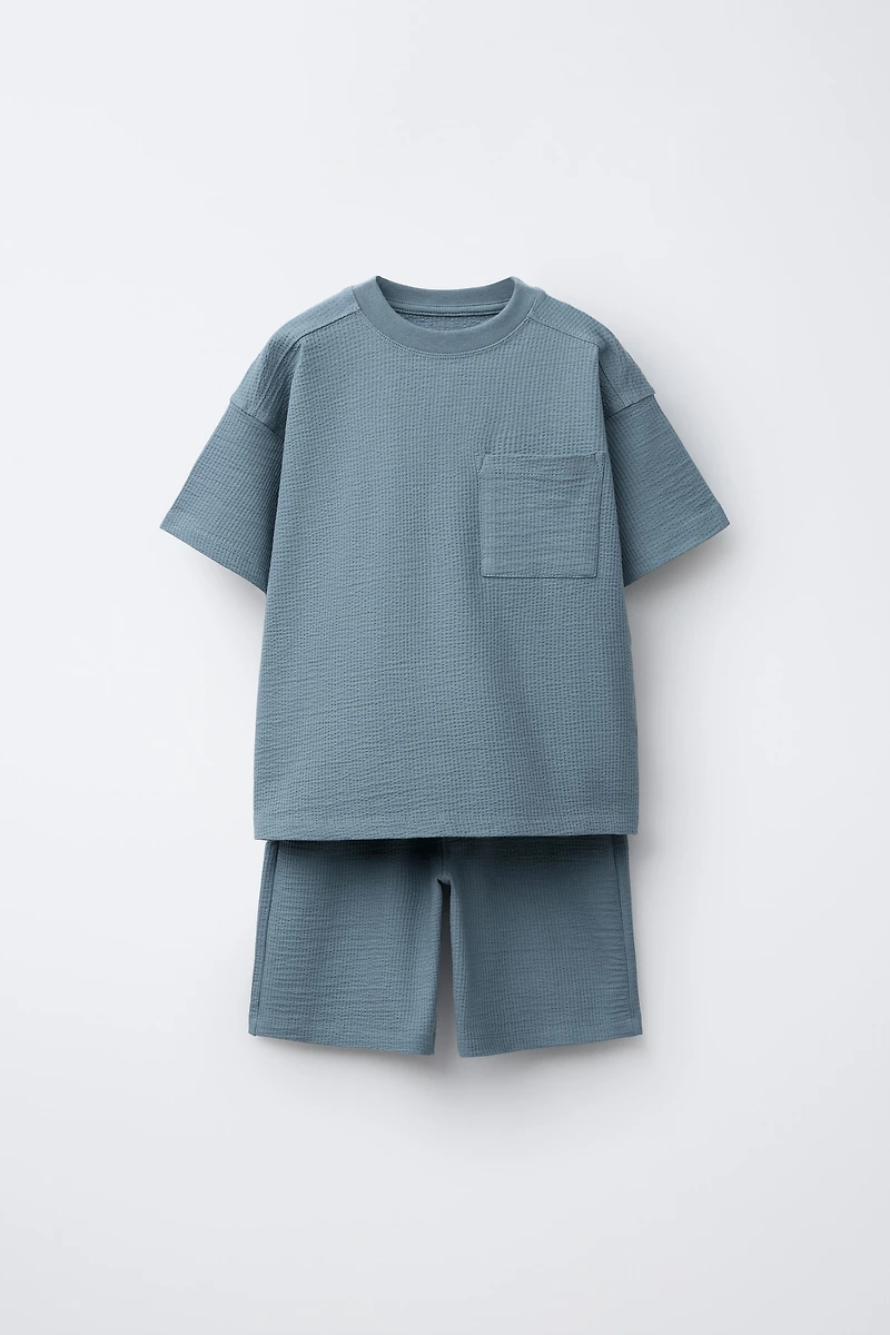 BAMBOO POCKET T-SHIRT AND BERMUDA SET