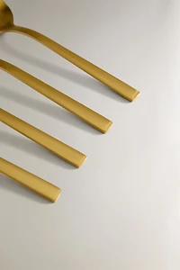 SET OF GOLD STEEL DESSERT SPOONS (SET OF 4)