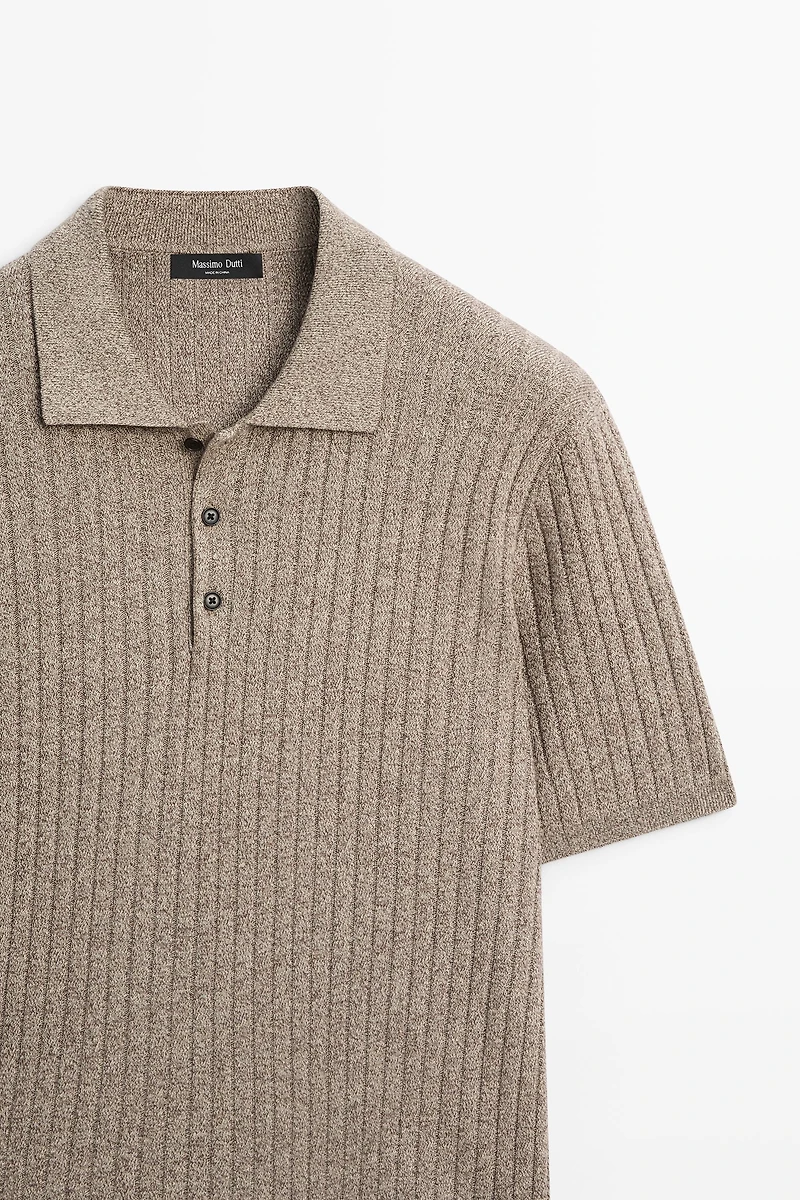 Pull en maille 100 % coton à col polo